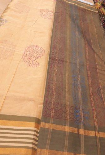 MANAMEDU BLOCK PRINTED SAREES WITH BLOUSE